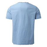 Jeans Shirt Jackets For Man Short Shirt Tops Male V Tassel Denim Solid Neck Sleeve Blouse Men рубашка мужская с длинным рукавом
