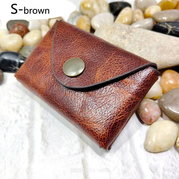 Small Waist Bag Genuine Leather Belt Pack Wallet Coin Purse Card Holder Car Key Pouch Driver's License Case Men Women 6065