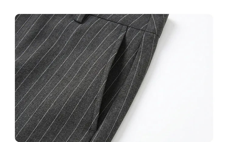 Women's Herringbone Wide-Leg Office Trousers