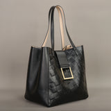 Elegant Leather Bucket Bag