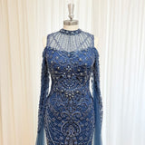 Luxury Beaded Mermaid Evening Gown | Cape Sleeve