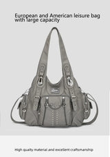 Vintage Women Bag Large Handbags Satchel Top-handle PU Shoulder Bag Vintage Dumpling Pack Multi-pockets Shoulder Bags Purse