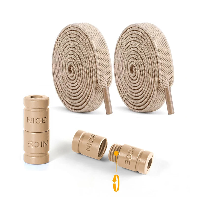 8mm Elastic No-Tie Shoelaces with Button Lock
