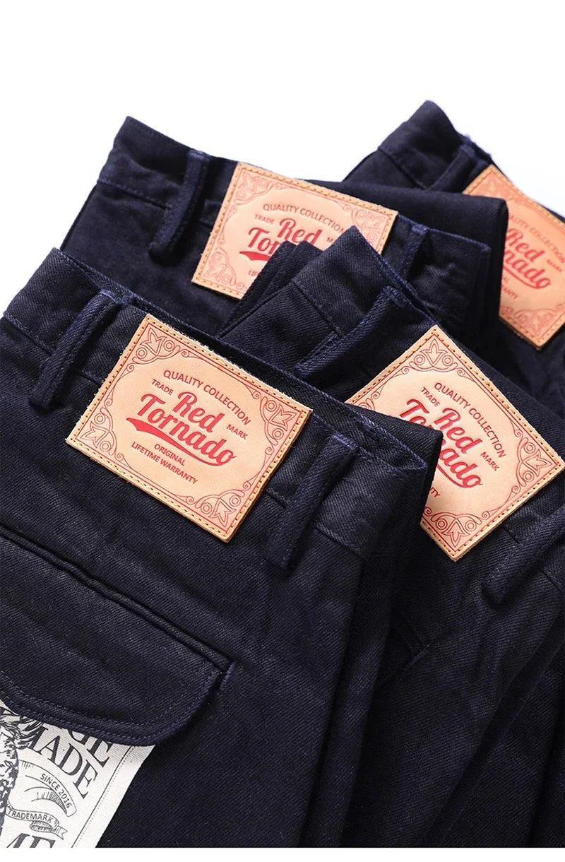 Red Tornado Officer Trousers – 14oz Indigo Selvedge Denim