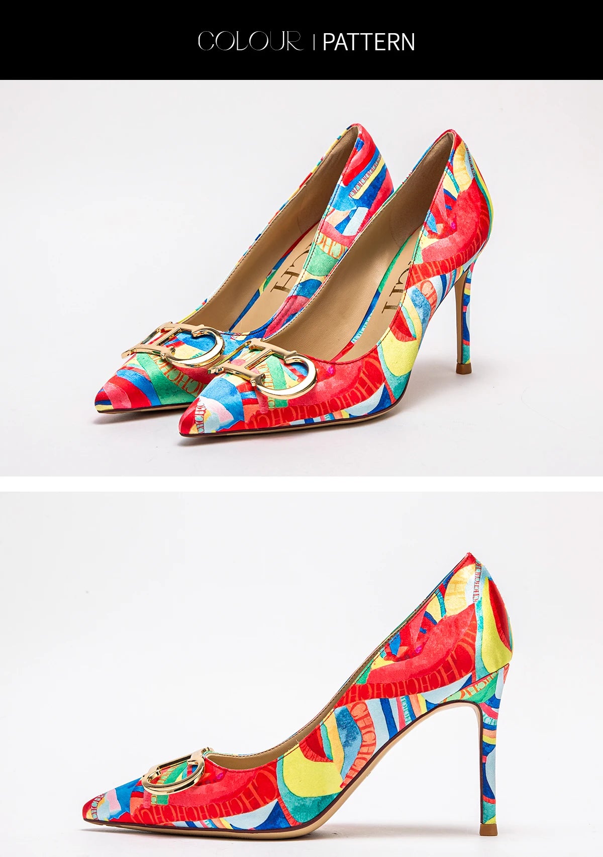 CHCH Women's Pointed Toe Ankle Strap Platform Heels