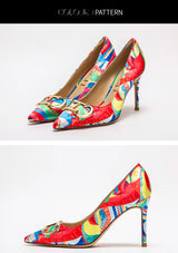 CHCH Women's Pointed Toe Ankle Strap Platform Heels