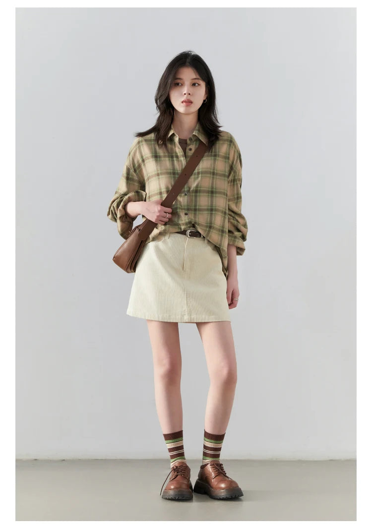 Chic Ven Women's Corduroy A-Line Mini Skirt
