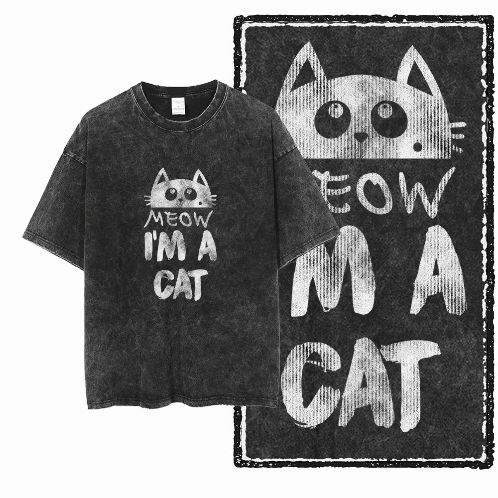 DB Cat Acid-Washed Graphic Tee