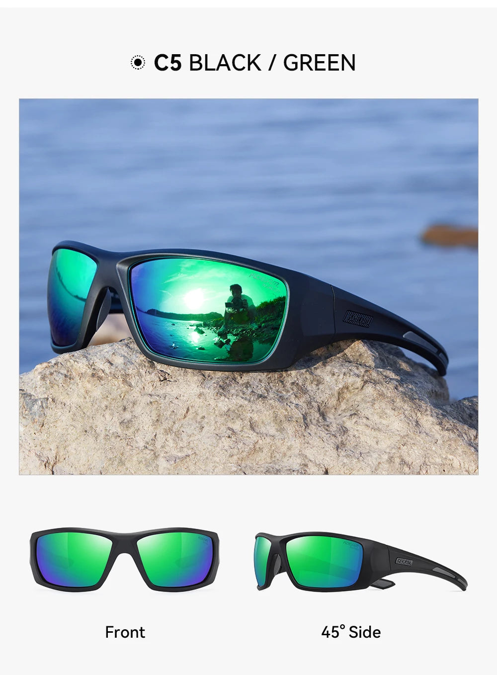 KDEAM Men's Polarized Cycling Sunglasses – TR90 Frame