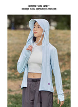 Camping Fishing Shirts for Women Long Sleeve Hiking Sun Protection SPF 50+ UV Tshirt Travel Detachable Hoodies