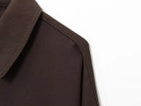 NLZGMSJ Women's 2025 Autumn Elegant Clothing Jacket Vintage Lapel Collar Zipper Full Sleeve Pocket Coat Lady Outerwears