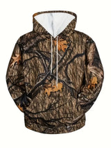 3D Leaf Camo Oversized Pullover Hoodie