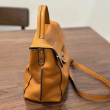 Johnature 2026 Autumn New Handmade Retro Genuine Leather Women's Bag Versatile Soft Cowhide Solid Color Shoulder Crossbody Bags