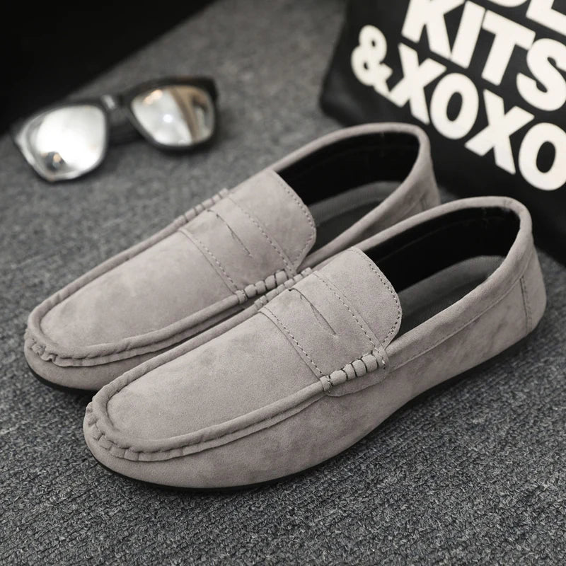 2026 Casual Men's Shoes Versatile Comfortable Work Shoes Driving Loafers Black, Grey, Khaki Three-Colour