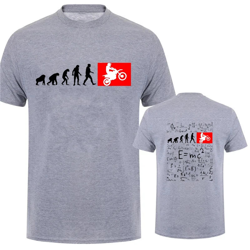 Unisex Human Evolution Motorbike Graphic Print T-Shirt