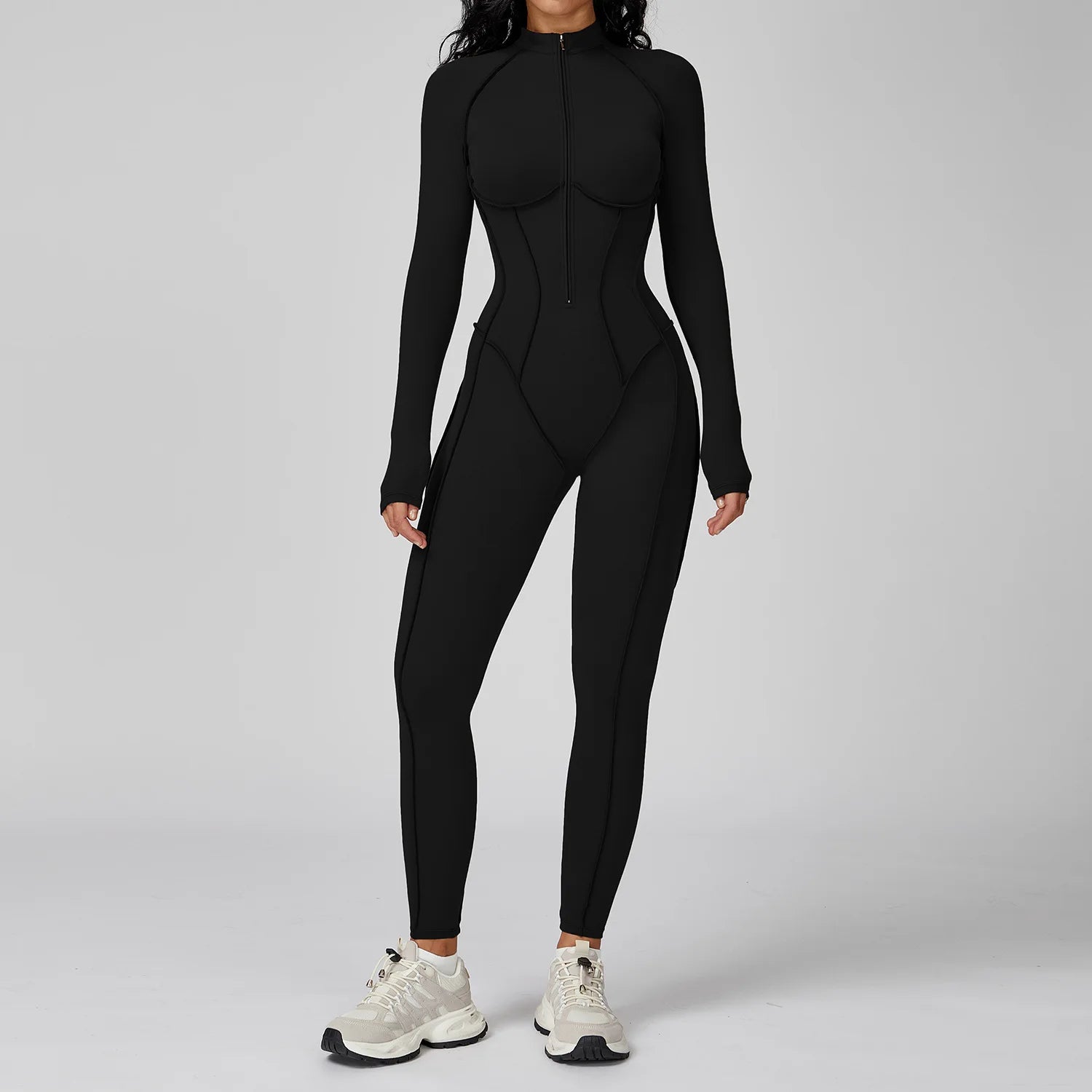 Long-Sleeved Performance Yoga Bodysuit