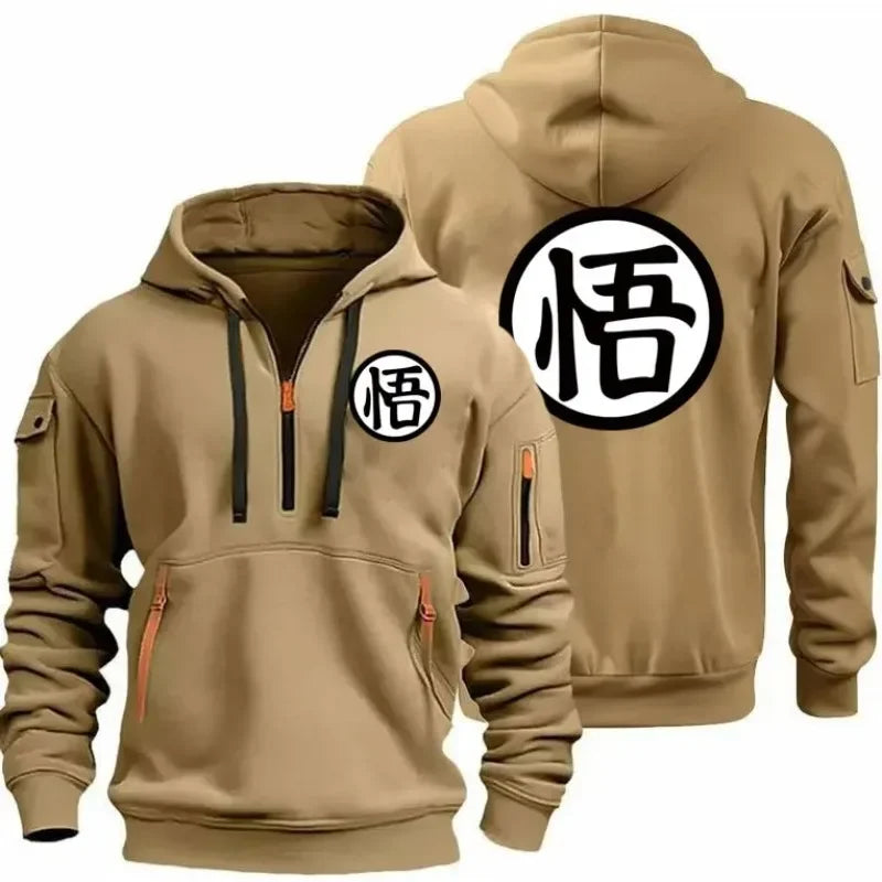 Goku Half-Zip Hoodie | Cozy Anime Sweatshirt for Fans