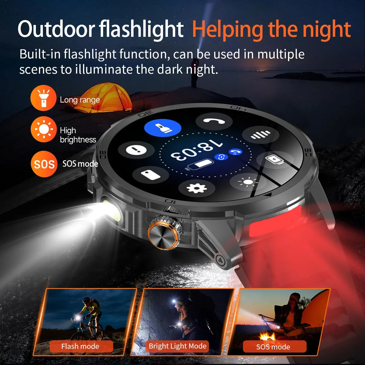 GUHUAVMI AK95 Pro Smartwatch – AMOLED, GPS & Flashlight