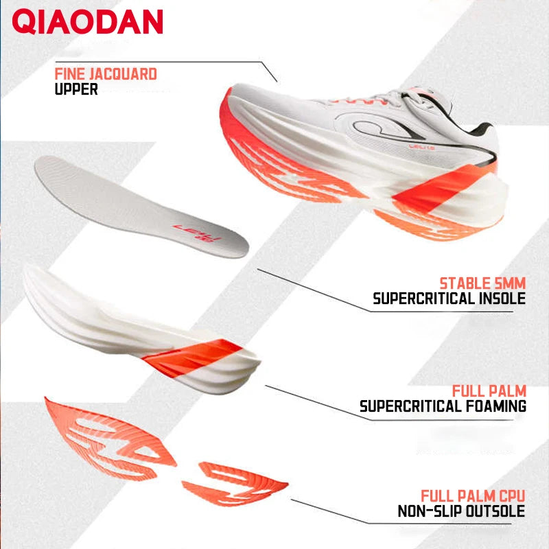 QIAODAN TG1.0 Men's 2026 Marathon Running Shoes Rebound Distance Racing Sneakers Mesh Upper Breathable Sports Shoes QDB023253285