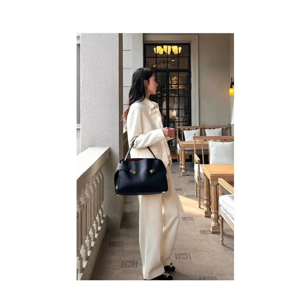 Niche Light Luxury High-end Leather Large-capacity First-layer Cowhide Women's Handbag Tote Bag Commuter Leisure Versatile
