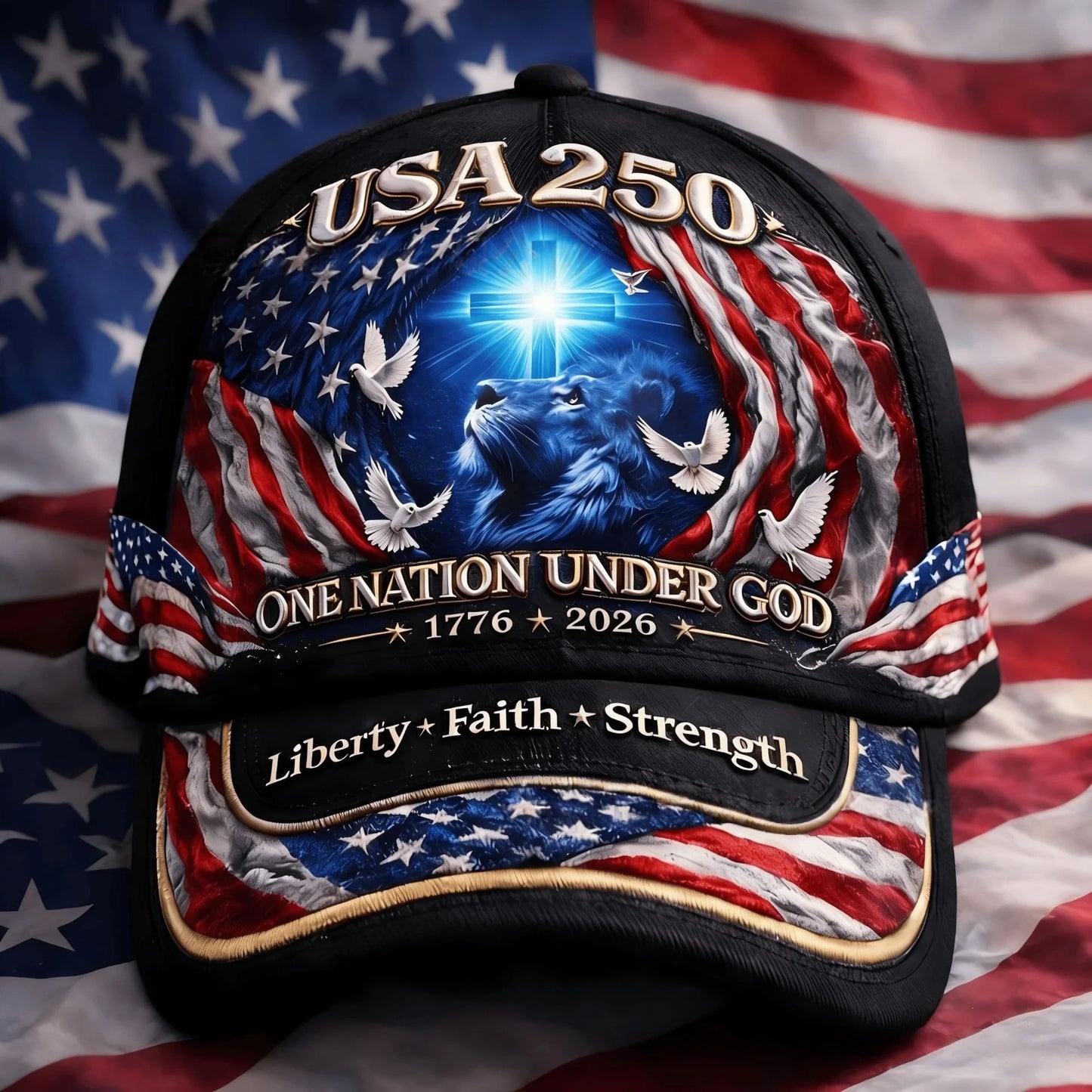 Unisex Cotton Baseball Cap – American Flag Style