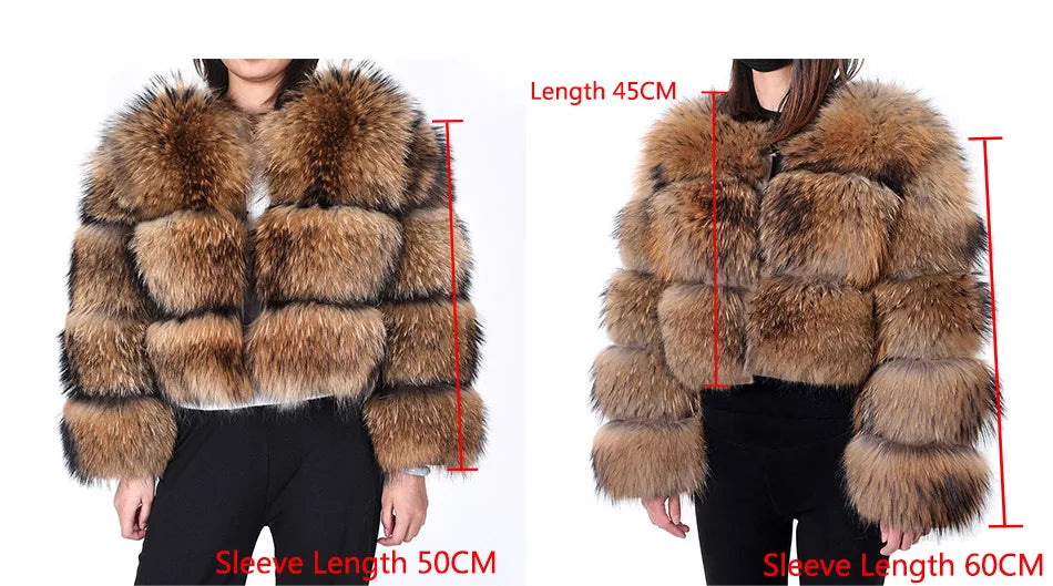 Luxury Women’s Real Raccoon & Fox Fur Jacket | Premium Winter Outerwear