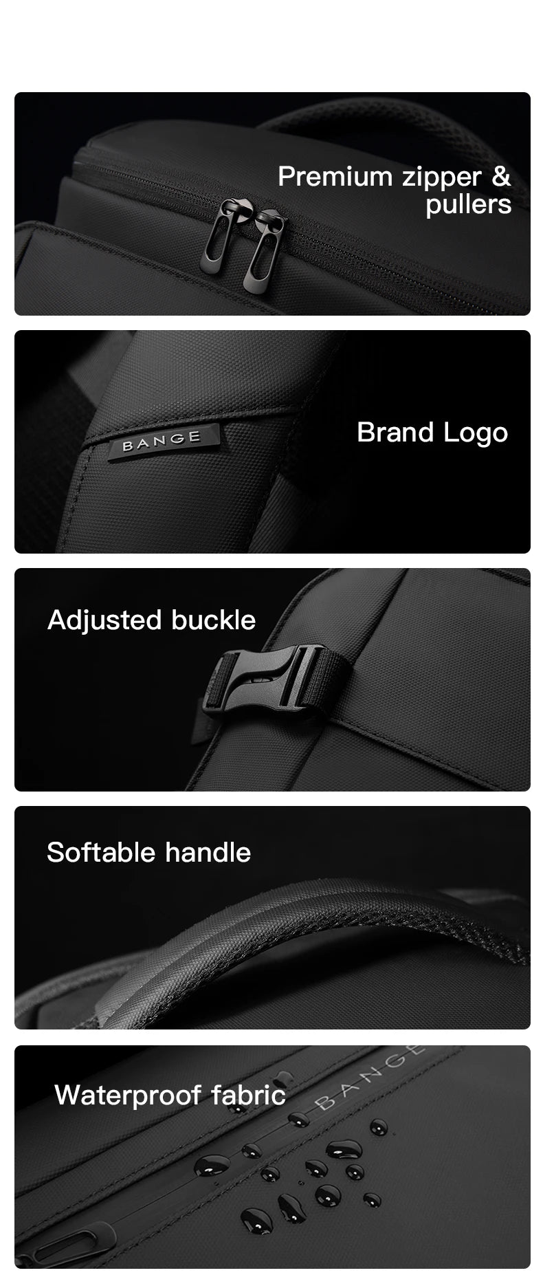 BANGE Multi New Men Backpack Sports Travel Business Large Capacity Dry and Wet Separation Outdoor Hiking with Shoe Compartments