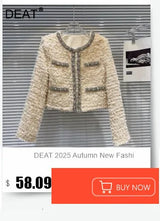 DEAT 2025 Autumn New Fashion Metal Buckle Design Shoulder Strap Denim Short Jacket For Women High Street Coat Female 11A06995