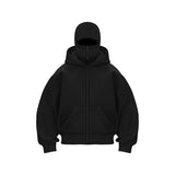 Men’s Fleece Zip-Up Hoodie with Double-Layer Hood