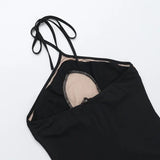 Elegant Mesh Patchwork Halter Gown