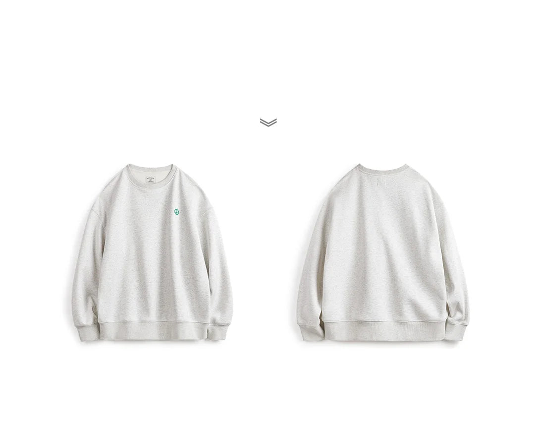 Maden Men's Gray Fleece Crewneck Sweatshirt