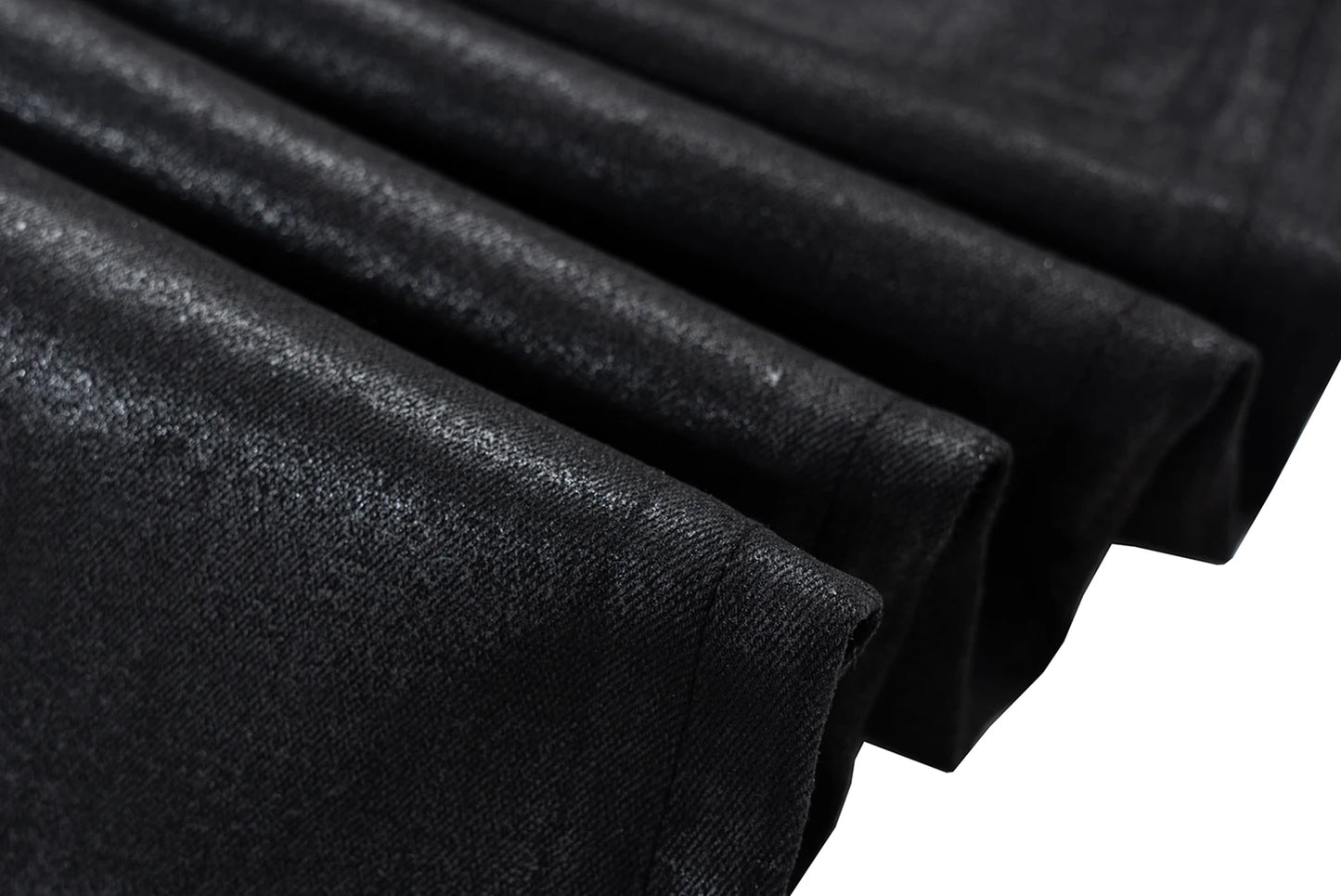 Black Waxed Leather Stretch Flare Jeans