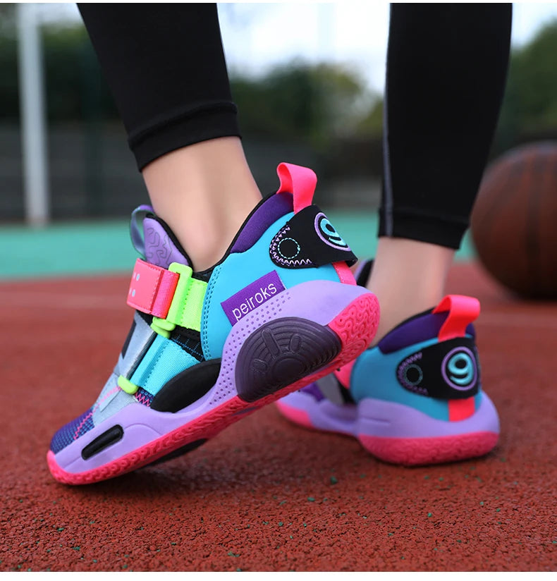 Kids' Pro-Grip Athletic Basketball Shoes