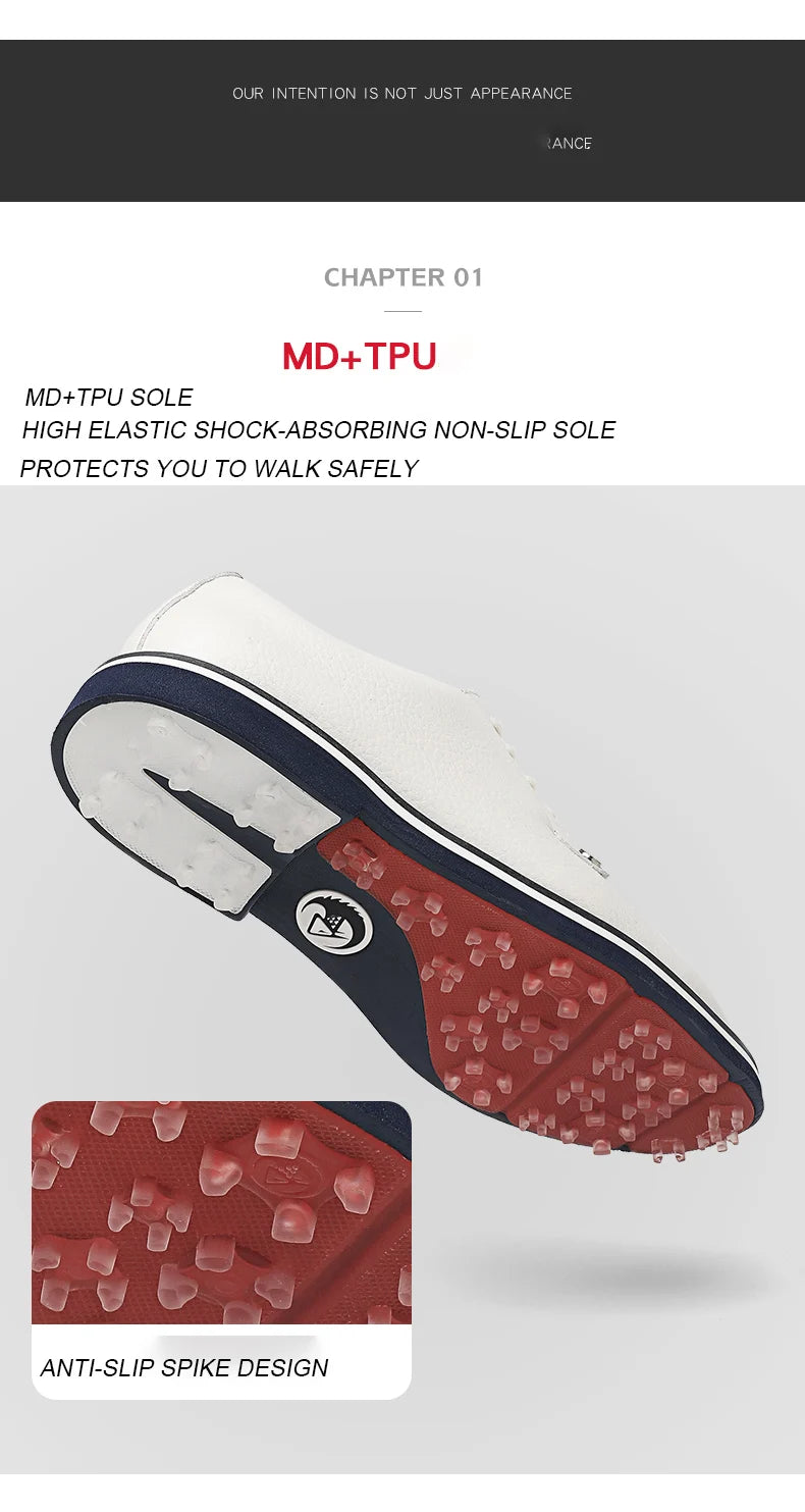 Golf Shoes For Men 2024 New White Professional Waterproof Non-slip Spikeless Outdoor Leisure Walking Training Golfer Sneakers