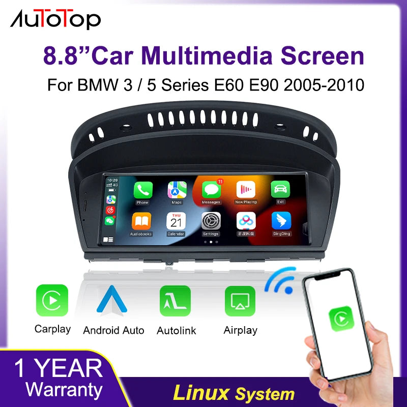 AUTOTOP 8.8" Wireless CarPlay & Android Auto for BMW 3 & 5 Series