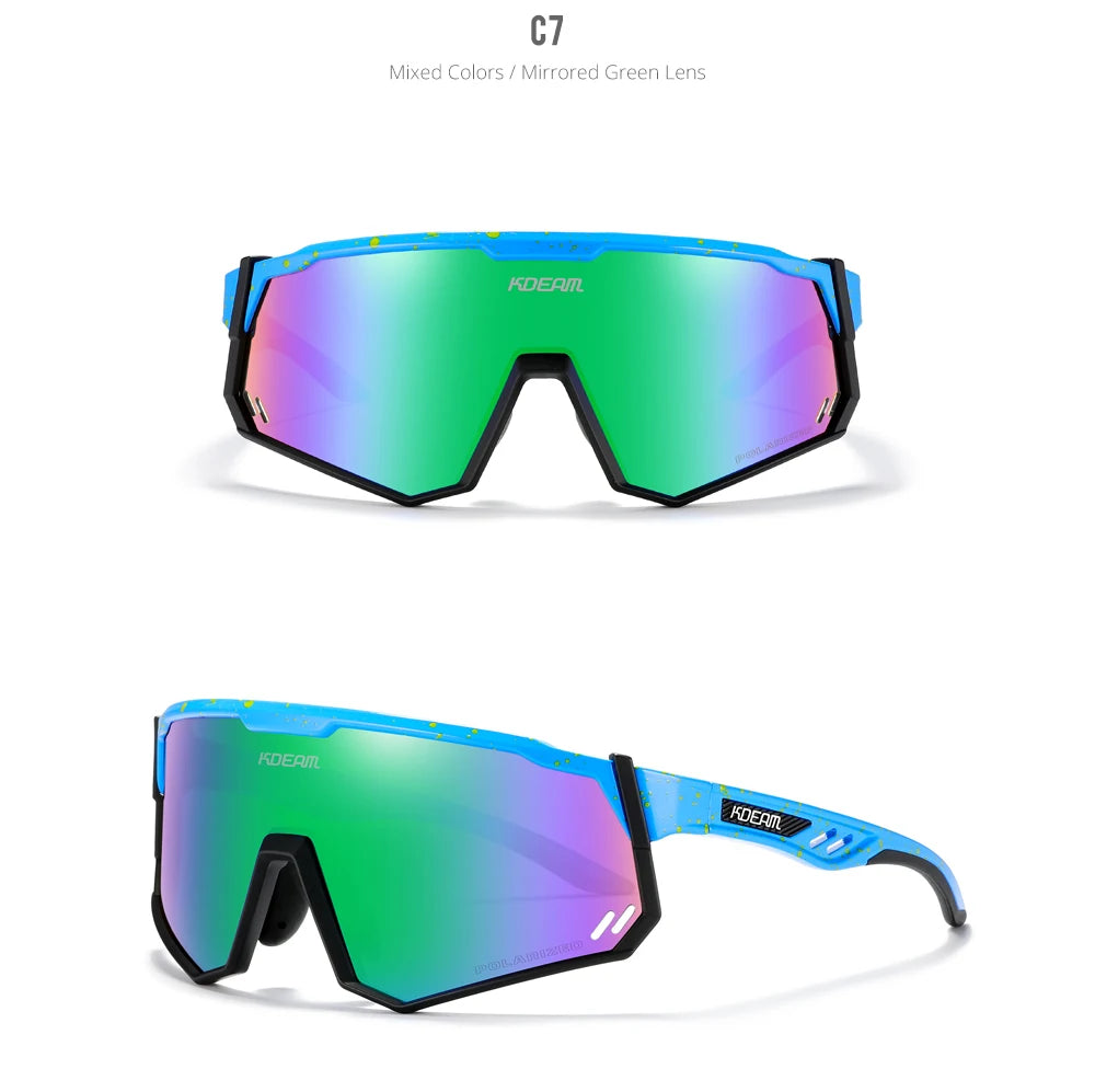 KDEAM High-End Sports Sunglasses Polarized Men's Cycling Glasses Dismountable TR90 Frame And Nose Pads Easy To Exchange