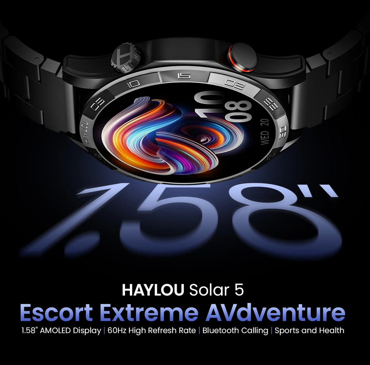 HAYLOU Solar 5 Smartwatch – AMOLED, Bluetooth Calling