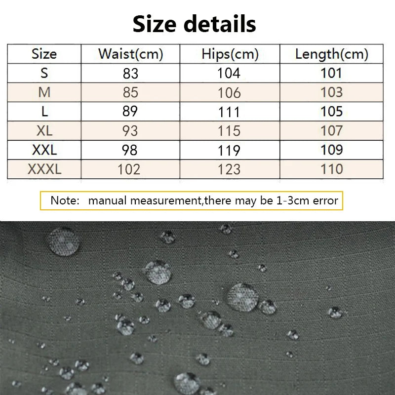 Men’s Waterproof Tactical Cargo Pants – Multi-Pocket Outdoor Work Trousers