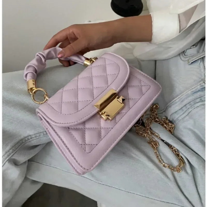 Women PU Leather Shoulder Bags Small Messenger Designer Female 2024 New Fashion Chain Rhomboid Crossbody Bag Ladies Mini Handbag