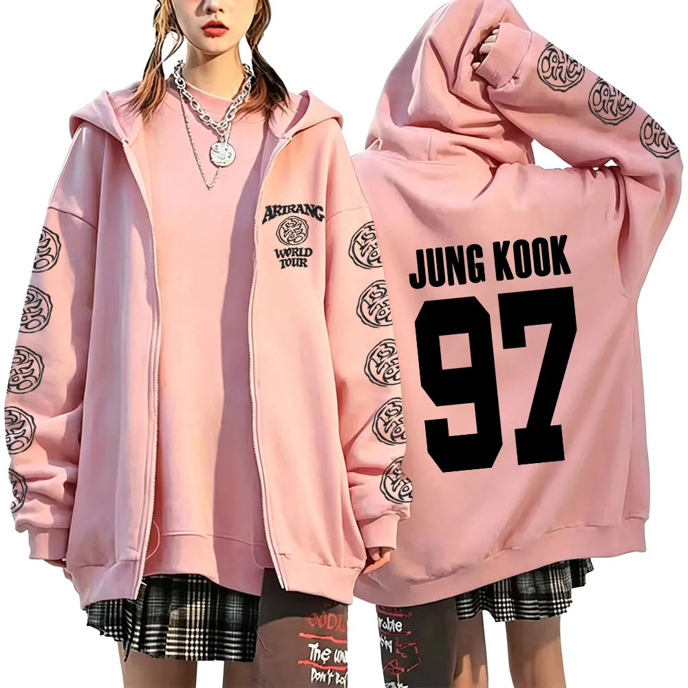 Y2K Graphic Zip-Up Hoodie
