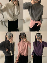 Women's Stand Collar Knit Cardigan Sweater