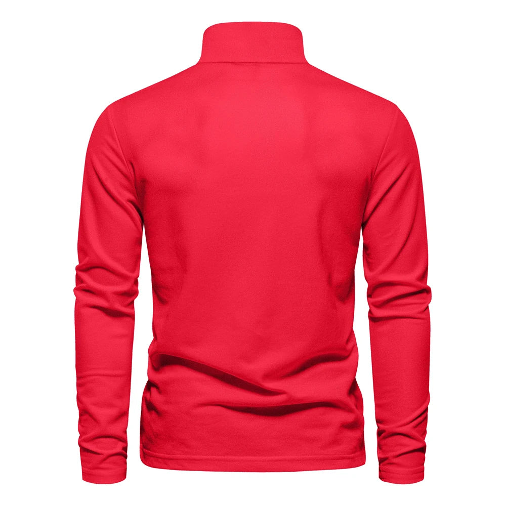 AIOPESON Men's Deer Embroidery Polo Shirt – Long Sleeve
