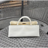 Minimalist Rectangular Frame Handbag Metal Lock Hard Shell Top Handle Bag Elegant Office Commute Shoulder Purse For Women