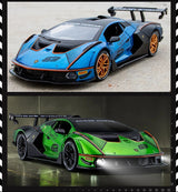 1:24 Scale Lamborghini SCV12 Diecast Car Model with Sound and Light Effects, Spring-Loaded Action
