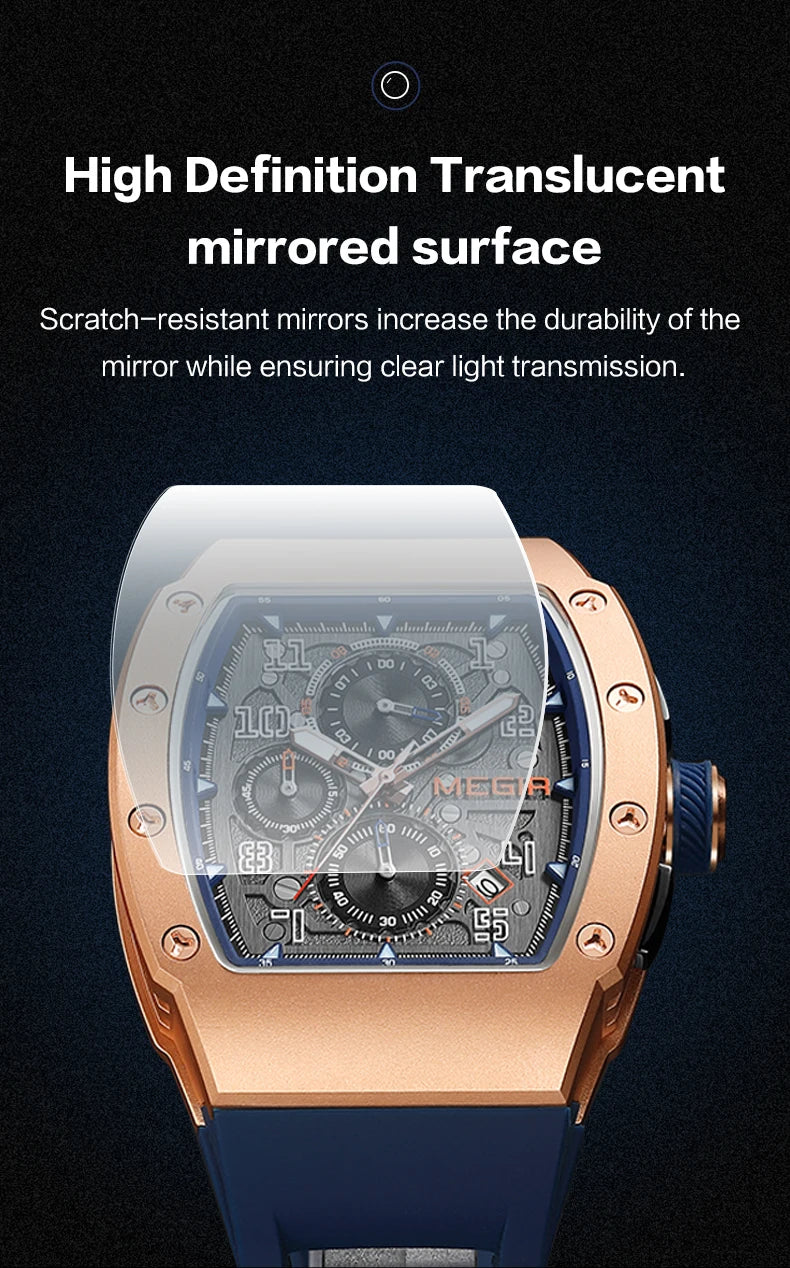 Men's Sport Chronograph: Stainless Steel Waterproof Quartz Watch