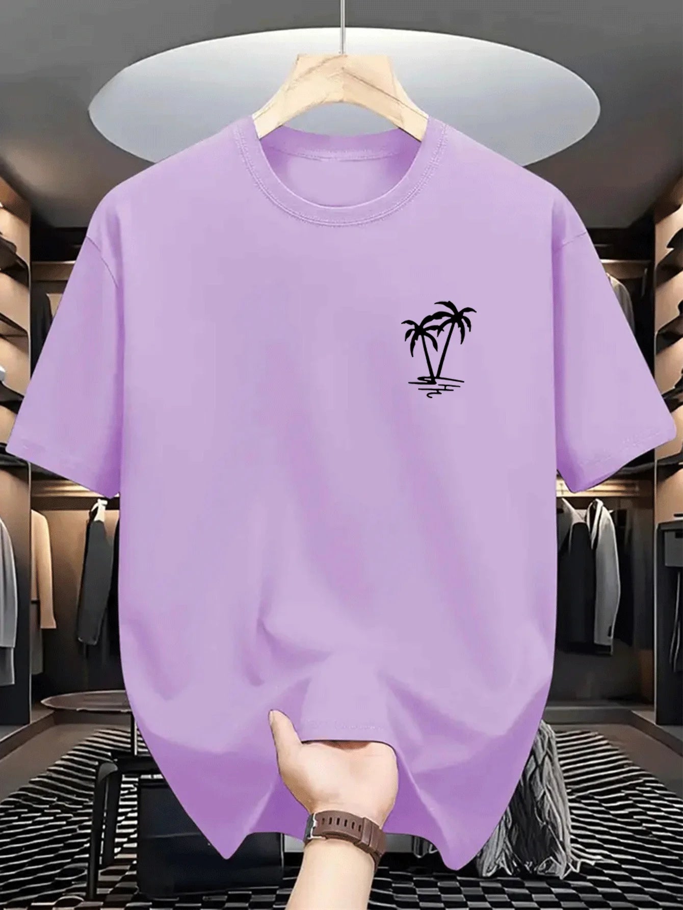 Tropical Coconut Print Cotton Tee