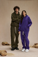 Cotton Baggy Fleece Hoodies for Men Solid Color Plush Pullovers Oversized Hooded Sweatshirt Autumn Winter Thick Clothes Unisex