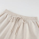 Spring Summer 2025 Women Holiday Linen Pant Set Crop Tops Solid Outfits 2 Two Piece Matching Set For Women