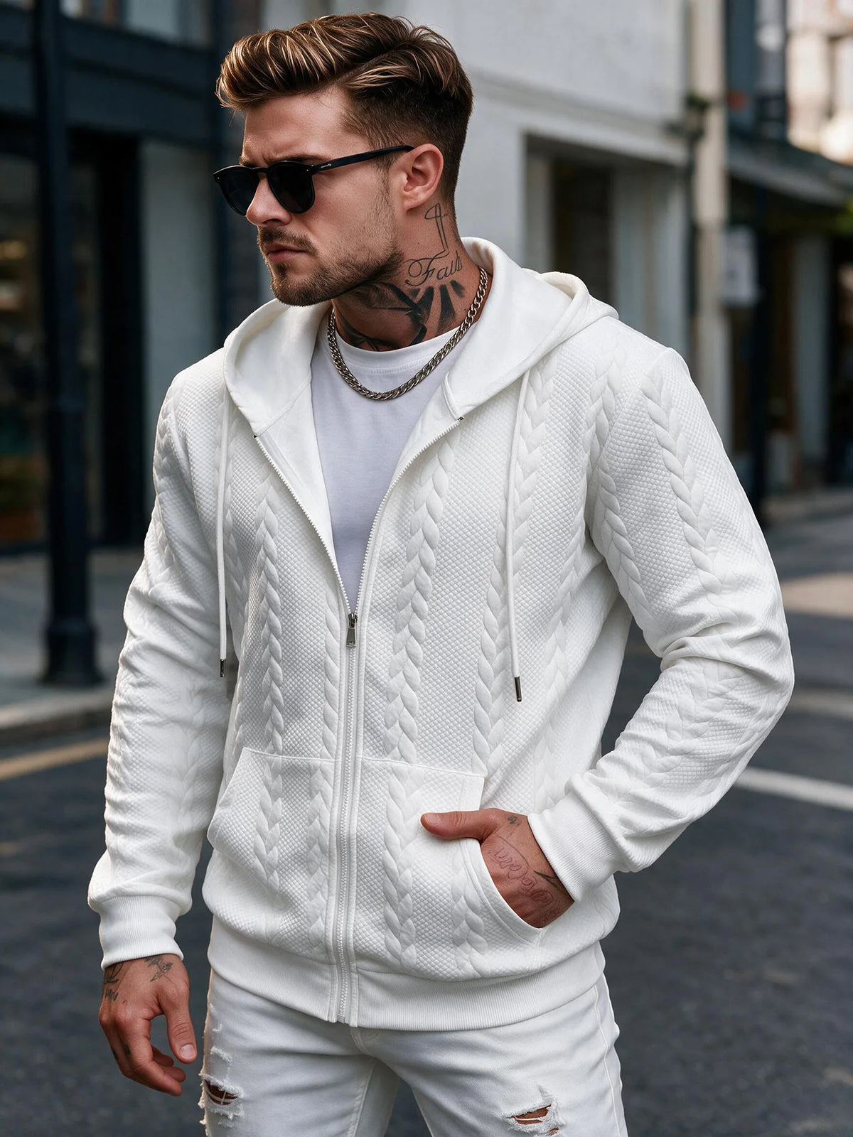 Men's Knit Zip-Up Hoodie