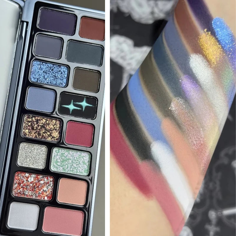 Qianyan Cheeryep 16 Color Eyeshadow Palette Glitter Chamelon Matte Pearlescent Flash Plate Cowherd Sequins